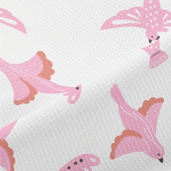 Pink Pigeons Flying In Spring Piqué