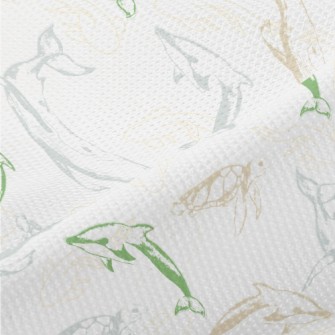 Swimming Marine Life Piqué