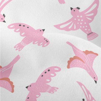 Pink Pigeons Flying In Spring Lightweight Performance Linen
