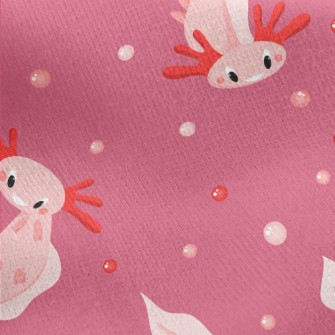 Cute Pink Salamander Jersey Backed Fleece