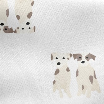Cute Twin Puppies Jersey Backed Fleece
