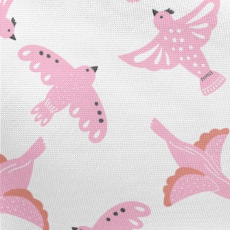 Pink Pigeons Flying In Spring Pongee