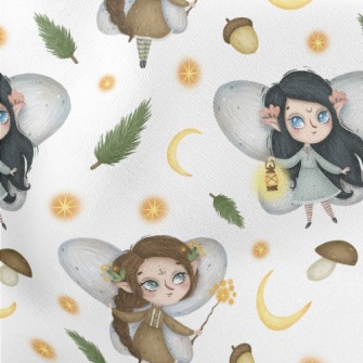 Cartoon Version Of The Forest  Lightweight Cotton Poplin