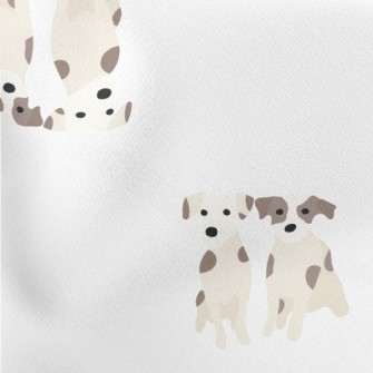 Cute Twin Puppies Lightweight Cotton Poplin