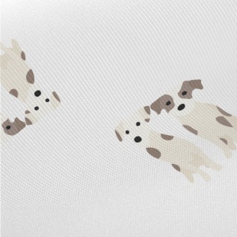 Cute Twin Puppies Midweight Cotton Poplin