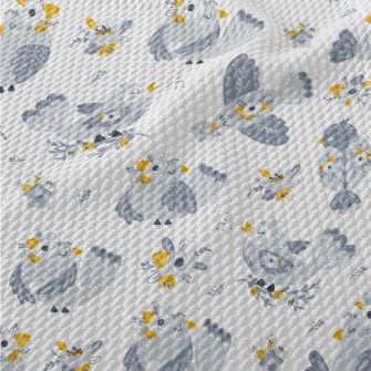 Bird Flying With Flowers Birdseye Piqué