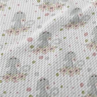 Cat In The Flowers Looking Up Birdseye Piqué