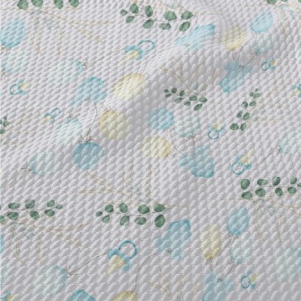 Round Leaves And Baby Decorati Birdseye Piqué