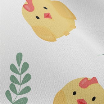 Cute Chicks And Leaves Chiffon