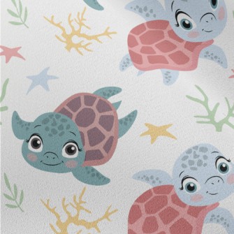 Little Turtle Learns To Swim Chiffon