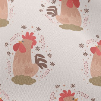 Shiny Hand Drawn Rooster Chiffon