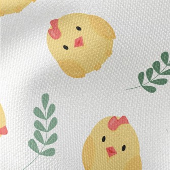 Cute Chicks And Leaves Waterproof Canvas