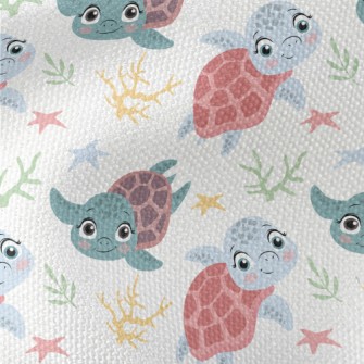 Little Turtle Learns To Swim Waterproof Canvas