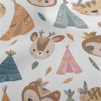 Indian Children Animals Athletic Mesh Flat Back