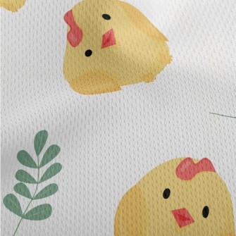 Cute Chicks And Leaves Athletic Mesh Flat Back