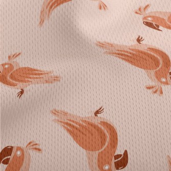 Orange Cute Little Parrot Athletic Mesh Flat Back
