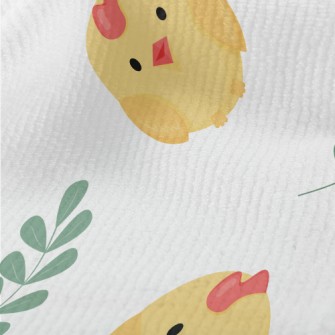 Cute Chicks And Leaves Terry