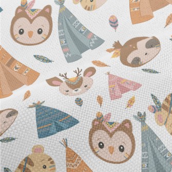 Indian Children Animals Performance Linen