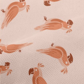 Orange Cute Little Parrot Performance Linen