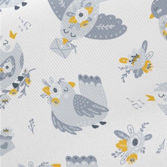 Bird Flying With Flowers Twill