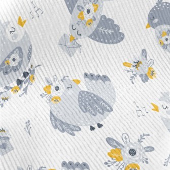 Bird Flying With Flowers Standard Corduroy