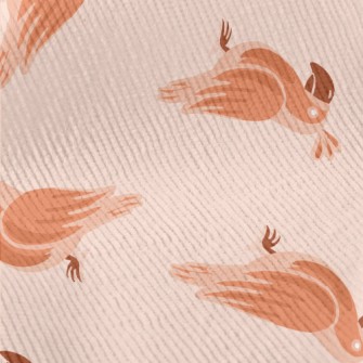 Orange Cute Little Parrot Standard Corduroy