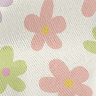 Hand Drawn Colorful Five Petal Standard Corduroy