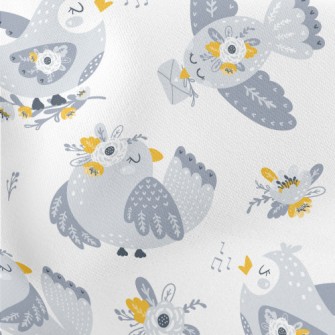 Bird Flying With Flowers Stretch Ponte