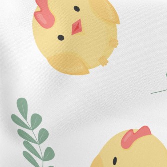 Cute Chicks And Leaves Stretch Ponte