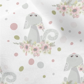 Cat In The Flowers Looking Up Micro Fleece