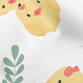 Cute Chicks And Leaves Micro Fleece