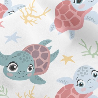 Little Turtle Learns To Swim Micro Fleece