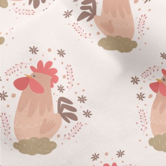 Shiny Hand Drawn Rooster Micro Fleece