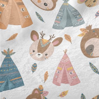 Indian Children Animals Minky