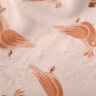 Orange Cute Little Parrot Minky
