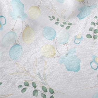 Round Leaves And Baby Decorati Minky
