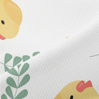 Cute Chicks And Leaves Piqué