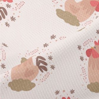 Shiny Hand Drawn Rooster Piqué