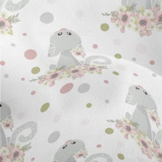 Cat In The Flowers Looking Up Lightweight Performance Linen