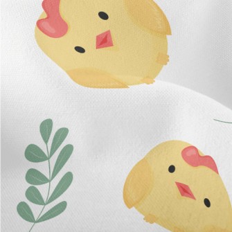 Cute Chicks And Leaves Lightweight Performance Linen