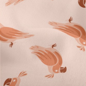 Orange Cute Little Parrot Lightweight Performance Linen