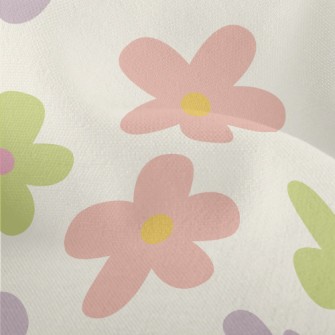 Hand Drawn Colorful Five Petal Lightweight Performance Linen