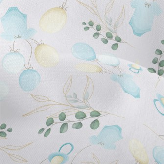 Round Leaves And Baby Decorati Lightweight Performance Linen
