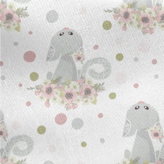 Cat In The Flowers Looking Up Jersey Backed Fleece