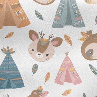 Indian Children Animals Jersey Backed Fleece