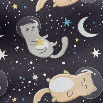 Cute Astronaut Cat Jersey Backed Fleece
