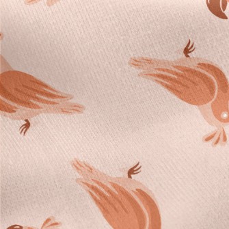 Orange Cute Little Parrot Jersey Backed Fleece