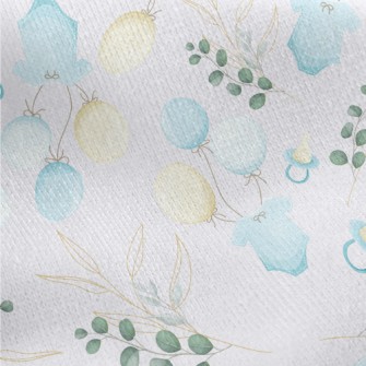 Round Leaves And Baby Decorati Jersey Backed Fleece