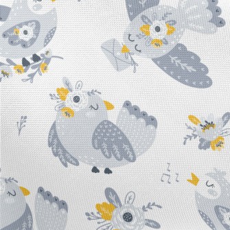 Bird Flying With Flowers Pongee