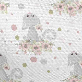 Cat In The Flowers Looking Up Pongee